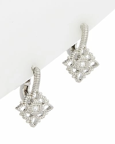 Judith Ripka La Petite Silver White Topaz Earrings Women