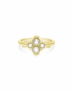 Judith Ripka Lore 14K Over Silver White Topaz Cluster Ring Women