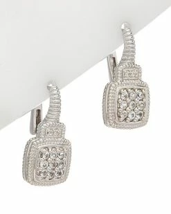 Judith Ripka La Petite Silver 0.32 Ct. Tw. White Topaz Earrings Women