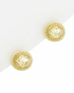 Judith Ripka 14K Over Silver CZ Studs Women