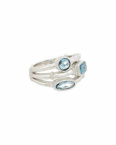 Judith Ripka Sanibel Silver 2.60 Ct. Tw. London Blue Spinel Ring Women