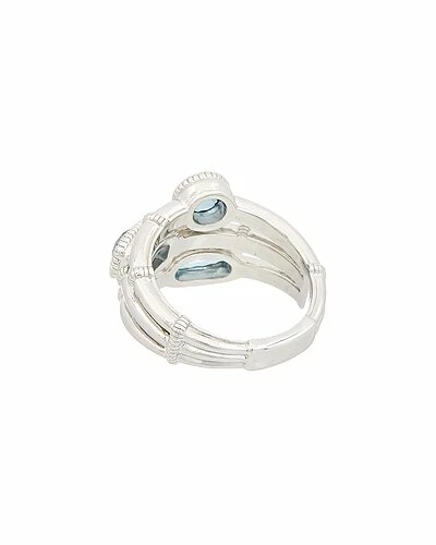Judith Ripka Sanibel Silver 2.60 Ct. Tw. London Blue Spinel Ring Women - Image 2