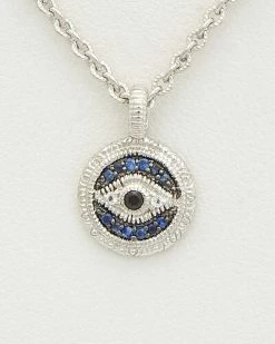 Judith Ripka Silver 0.13 Ct. Tw. Gemstone Evil Eye Necklace Women