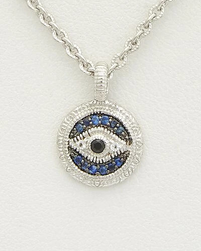 Judith Ripka Silver 0.13 Ct. Tw. Gemstone Evil Eye Necklace Women