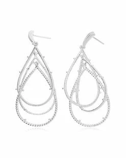 Judith Ripka Aura Silver Hoops Women