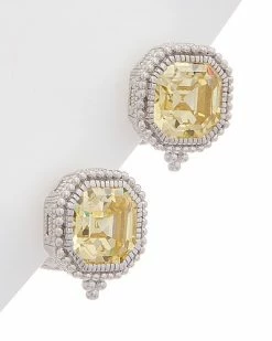 Judith Ripka Estate Silver CZ Earrings Women