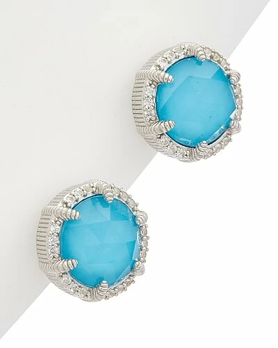 Judith Ripka Eclipse Silver 6.14 Ct. Tw. Gemstone Studs Women