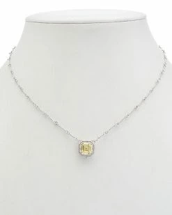 Judith Ripka Estate Silver CZ Pendant Necklace Women