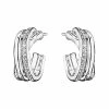 Judith Ripka Aura Silver White Topaz Hoops Women