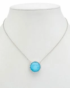 Judith Ripka Eclipse Silver 19.32 Ct. Tw. Gemstone Pendant Necklace Women