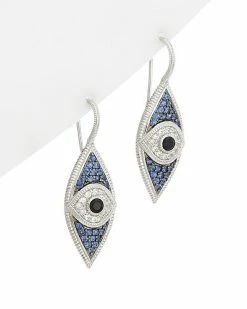 Judith Ripka Silver 1.59 Ct. Tw. Gemstone Evil Eye Earrings Women