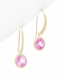Judith Ripka Water Colors 14K Over Silver CZ Drop Earrings Women