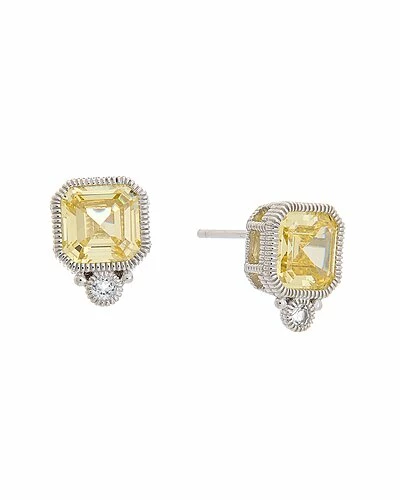 Judith Ripka La Petite Silver CZ Cushion Studs Women