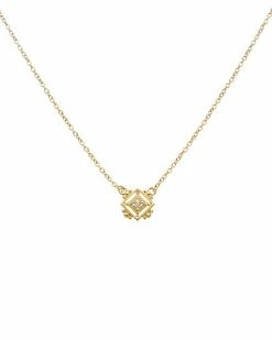 Judith Ripka La Petite 14K Over Silver White Topaz Pendant Necklace Women