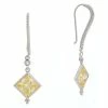 Judith Ripka Watercolors Silver CZ Drop Earrings Women