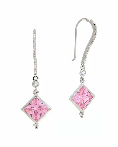 Judith Ripka Watercolors Silver CZ Drop Earrings Women