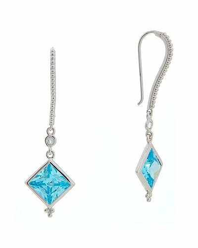 Judith Ripka Watercolors Silver CZ Drop Earrings Women