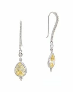 Judith Ripka Watercolors Silver CZ Drop Earrings Women