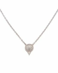 Judith Ripka La Petite Silver White Topaz Pendant Necklace Women