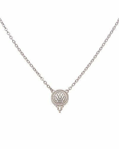 Judith Ripka La Petite Silver White Topaz Pendant Necklace Women
