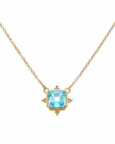 Judith Ripka La Petite 14K Over Silver CZ Cushion Pendant Necklace Women