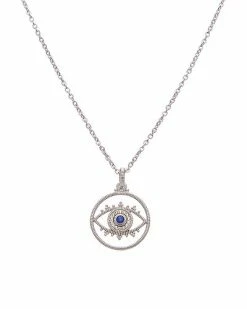 Judith Ripka La Petite Silver 0.14 Ct. Tw. Gemstone Pendant Necklace Women