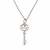Judith Ripka Little Jewels Silver White Topaz Love Key Pendant Necklace Women