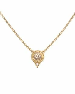 Judith Ripka La Petite 14K Over Silver White Topaz Pendant Necklace Women