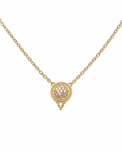 Judith Ripka La Petite 14K Over Silver White Topaz Pendant Necklace Women