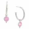 Judith Ripka Watercolors Silver CZ Drop Hoops Women