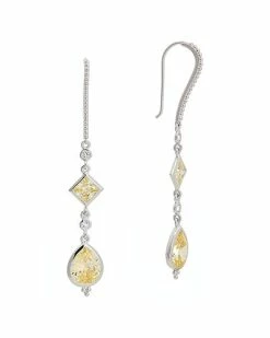 Judith Ripka Watercolors Silver CZ Drop Earrings Women