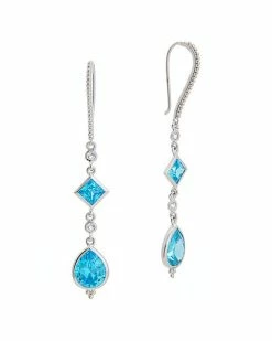Judith Ripka Watercolors Silver CZ Drop Earrings Women