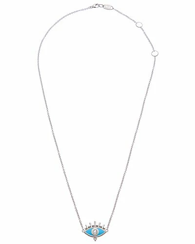 Judith Ripka Little Jewels Silver 0.15 Ct. Tw. White Topaz Evil Eye Pendant Necklace Women - Image 2
