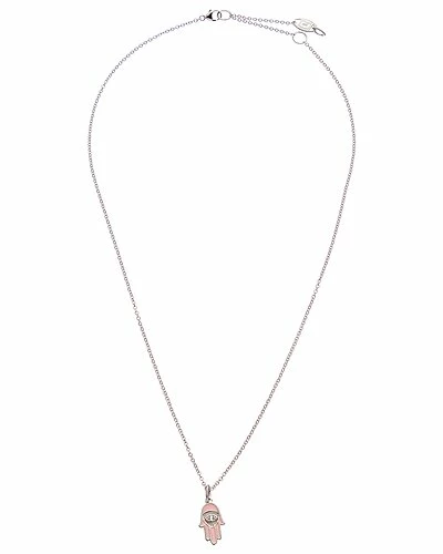 Judith Ripka Little Jewels Silver White Topaz Hamsa & Evil Eye Pendant Necklace Women - Image 2