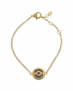 Judith Ripka 14K Over Silver 0.13 Ct. Tw. Gemstone Evil Eye Bracelet Women
