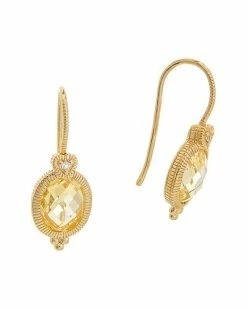 Judith Ripka Classic 14K Over Silver CZ Earrings Women