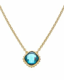 Judith Ripka Classic 14K Over Silver 3.50 Ct. Tw. London Blue Spinel Rose Cut Necklace Women