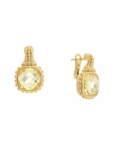 Judith Ripka Classic 14K Over Silver CZ Rose Cut Drop Earrings Women