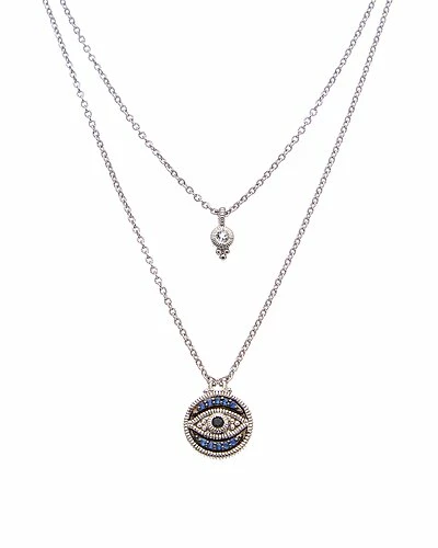 Judith Ripka La Petite Silver 0.18 Ct. Tw. Gemstone Evil Eye Necklace Women