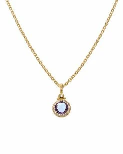 Judith Ripka La Petite 14K Over Silver 1.48 Ct. Tw. Gemstone Pendant Necklace Women