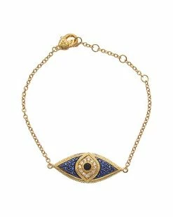 Judith Ripka Lucky 14K Over Silver 0.75 Ct. Tw. Gemstone Evil Eye Bracelet Women