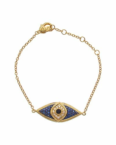 Judith Ripka Lucky 14K Over Silver 0.75 Ct. Tw. Gemstone Evil Eye Bracelet Women