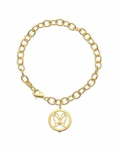 Judith Ripka Little Jewels 14K Over Silver White Topaz Butterfly Charm Bracelet Women