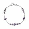 Judith Ripka Watercolors Silver CZ Square Bracelet Women