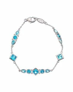 Judith Ripka Watercolors Silver CZ Square Bracelet Women
