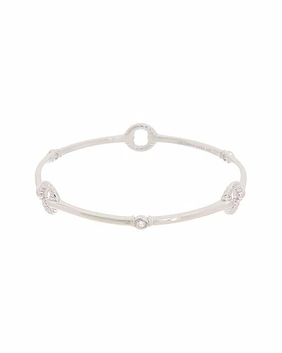 Judith Ripka Cavallo Silver 0.25 Ct. Tw. White Topaz Bangle Bracelet Women