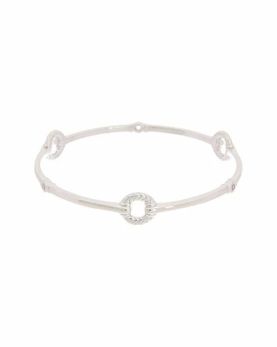 Judith Ripka Cavallo Silver 0.25 Ct. Tw. White Topaz Bangle Bracelet Women - Image 2
