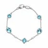 Judith Ripka Watercolors Silver White Topaz CZ Stones By The Yard Bracelet Women