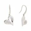 Judith Ripka Legacy Silver Diamond Heart Drop Earrings Women
