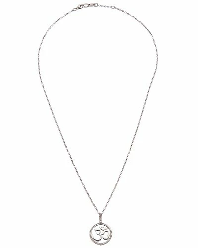 Judith Ripka Little Jewels Silver White Topaz Om Charm Necklace Women - Image 2